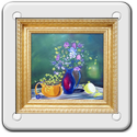 tavolo con fiori - olio su tela - 50*55 - 2009