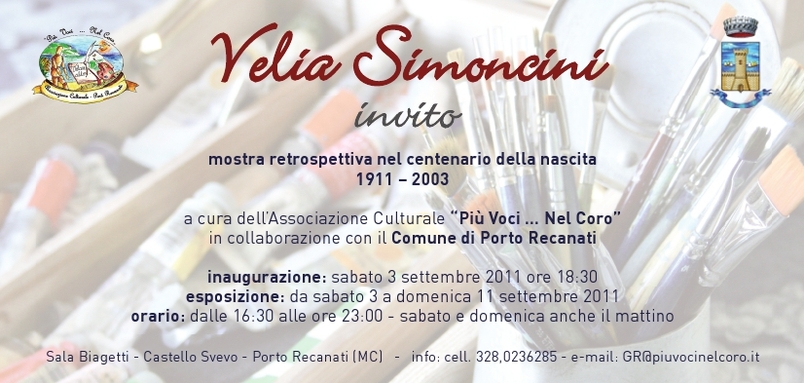 invito "retrospettiva" Velia Simoncini